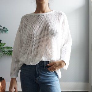 Vintage 80's white mesh sweater